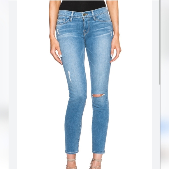 FRAME DENIM Le Skinny De Jeanne Crop In Everglade. Size 26 - Picture 1 of 16